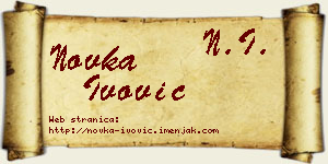 Novka Ivović vizit kartica